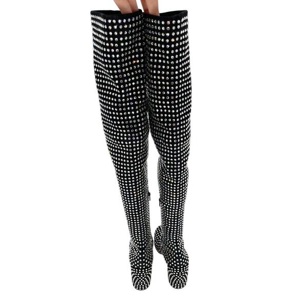 Christian Louboutin Jane Botta Alta Strass Boom Over the Knee Crystal Boot EU 37 - Picture 8 of 13